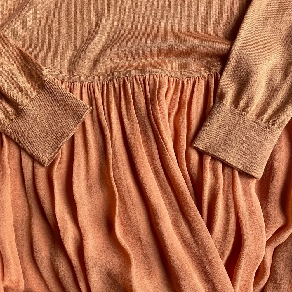 Ulla Johnson Peach Lace-Up Long Sleeve Maxi Dress - Picture 8 of 13
